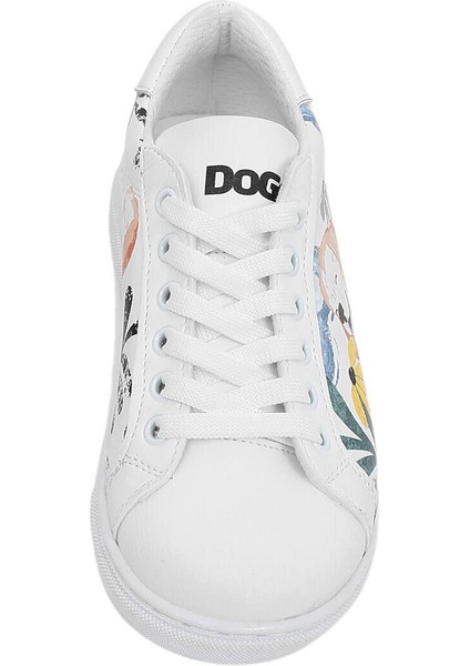 Çocuk Vegan Deri Beyaz Günlük Sneakers - Oh The Bliss Tasarım