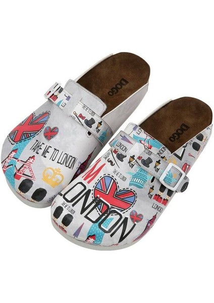 Kadın Vegan Deri Gri Terlik - I Heart London Tasarım