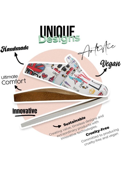 Kadın Vegan Deri Gri Terlik - I Heart London Tasarım fırsatları