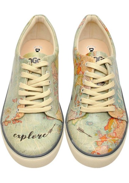 Kadın Vegan Deri Mavi Sneakers - Explore Tasarım modelleri