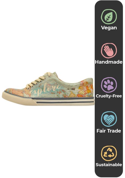 Kadın Vegan Deri Mavi Sneakers - Explore Tasarım indirimleri