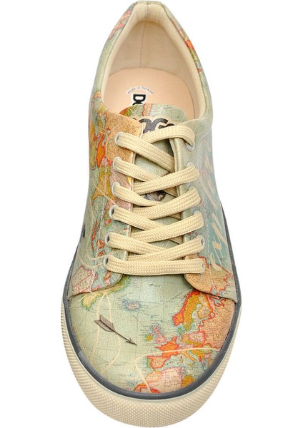 Kadın Vegan Deri Mavi Sneakers - Explore Tasarım