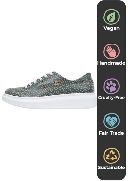 Kadın Vegan Deri Mavi Günlük Sneakers - Lemur Tasarım indirimleri