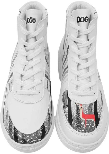 Kadın Vegan Deri Beyaz High Sneakers - You're the Colour of My Life Tasarım fırsatları