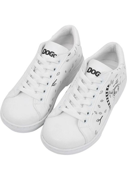 Çocuk Vegan Deri Beyaz Günlük Sneakers - Lemur Tasarım fiyatları