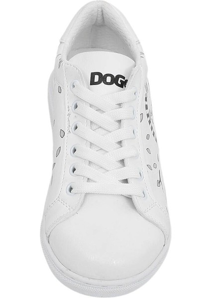 Çocuk Vegan Deri Beyaz Günlük Sneakers - Lemur Tasarım