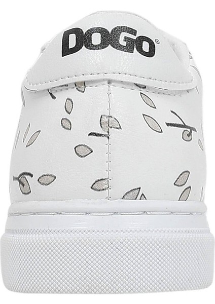 Çocuk Vegan Deri Beyaz Günlük Sneakers - Lemur Tasarım