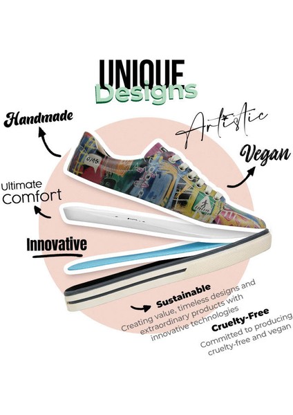 Kadın Vegan Deri Çok Renkli Sneakers - No More Drama Tasarım indirimleri