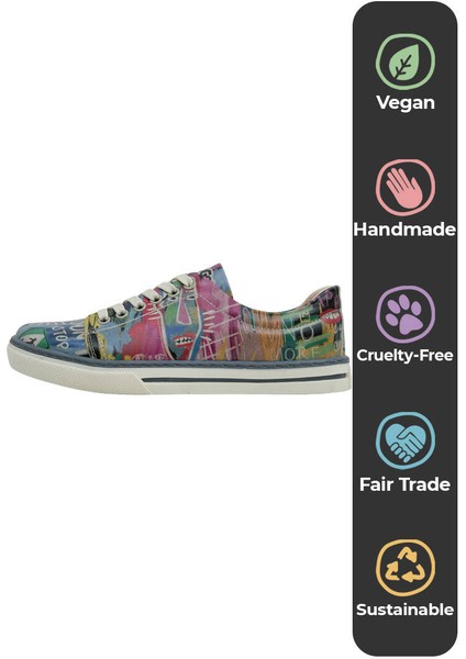 Kadın Vegan Deri Çok Renkli Sneakers - No More Drama Tasarım