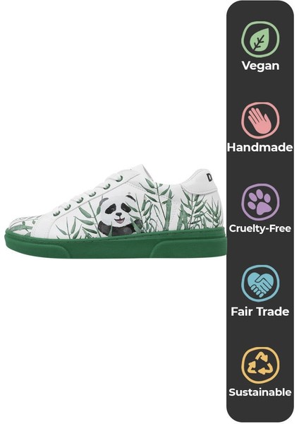 Kadın Vegan Deri Beyaz Sneakers - Bamboo Lover Tasarım