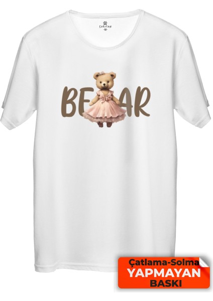 Sevimli Ayı Baskılı Tişört Unisex, Premium Kalite (Rgl-Hyvn-Ayı)