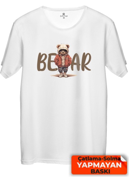 Sevimli Ayı Baskılı Tişört Unisex, Premium Kalite (Rgl-Hyvn-Ayı)