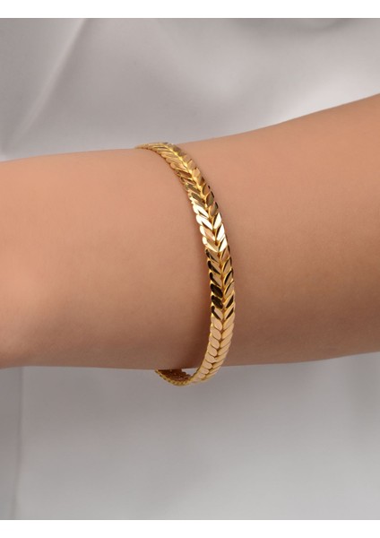 20 gr (GRAM) Yaprak Modelli Burma Bilezik 22 Ayar Altın Yatırımlık İşçiliksiz