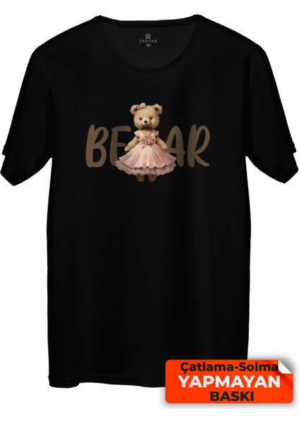 Sevimli Ayı Baskılı Tişört Unisex, Premium Kalite (Rgl-Hyvn-Ayı)