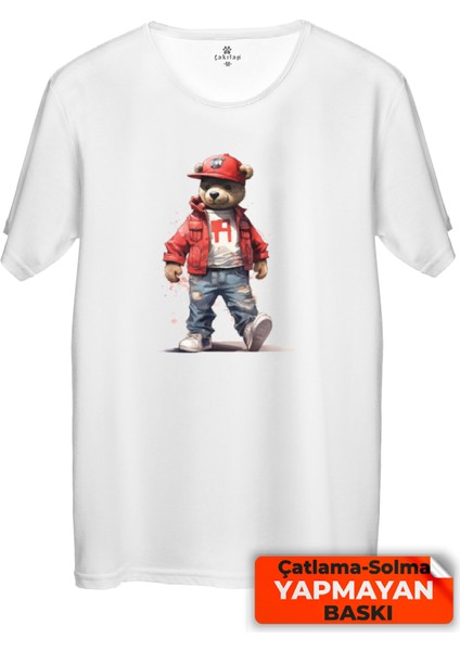 Sevimli Ayı Baskılı Tişört Unisex, Premium Kalite (Rgl-Hyvn-Ayı)