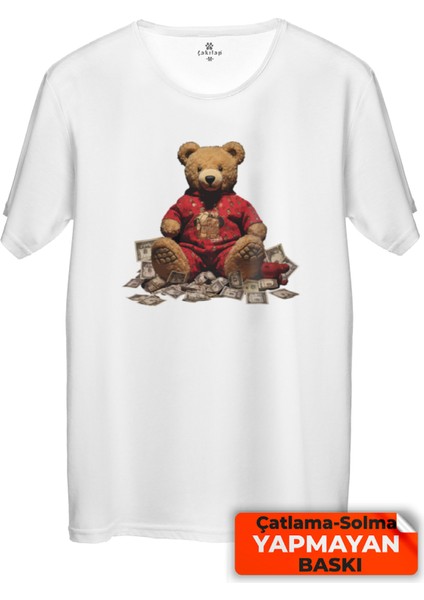 Sevimli Ayı Baskılı Tişört Unisex, Premium Kalite (Rgl-Hyvn-Ayı)