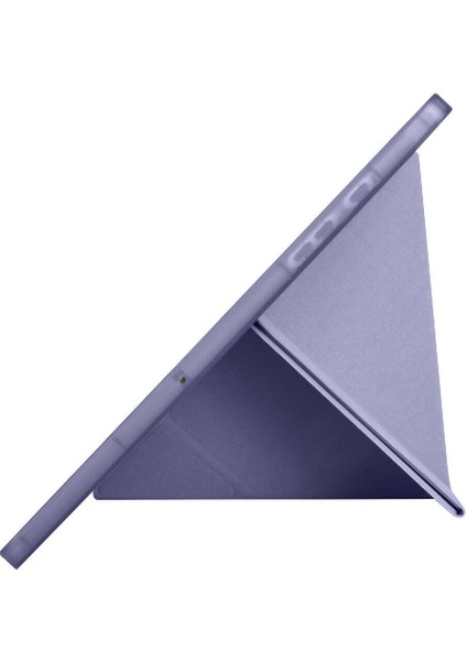 Samsung Galaxy Tab A9 Kılıf Yatay ve Dikey Standlı Uyku Modlu Kalemlikli Trifold Arkası Soft Silikon Smart Tablet Kılıfı