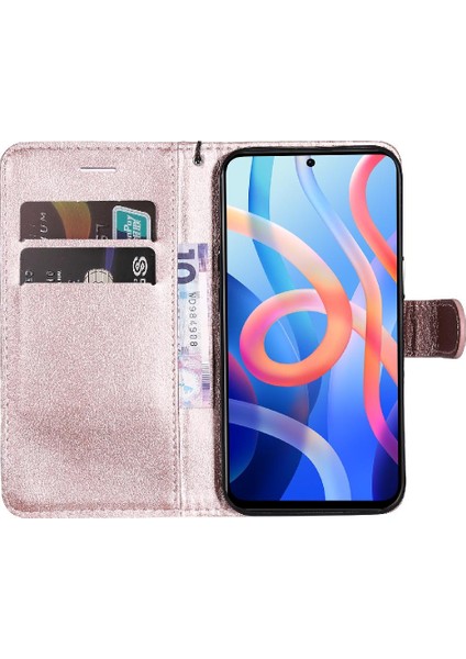 Xiaomi Poco M4 Pro 5g Için Flip Case Yüksek Kalite Deri Kart Yuvası ile (Yurt Dışından)