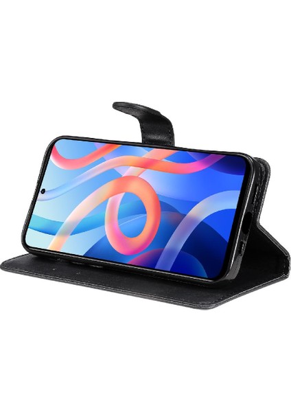 Manyi Mall Xiaomi Poco M4 Pro 5g Için Flip Case Yüksek Kalite Deri Kart Yuvası ile (Yurt Dışından)