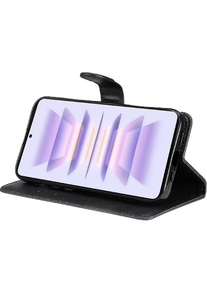 Kart Yuvası ile Xiaomi Poco F5 Pro Için Flip Case Klasik Düz Renk Yüksek (Yurt Dışından)