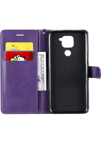 Xiaomi Redmi Not 9 Için Flip Case Klasik Düz Renk Iş Cüzdan Kılıf (Yurt Dışından)