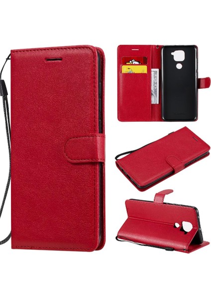 Xiaomi Redmi Not 9 Için Flip Case Klasik Düz Renk Iş Cüzdan Kılıf (Yurt Dışından)