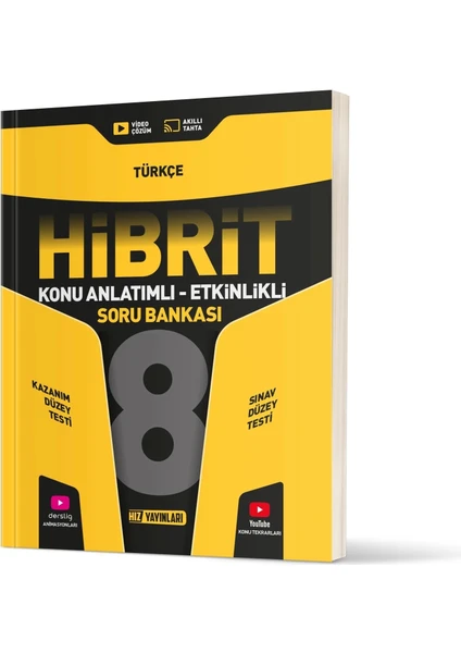 Hız Yayınları 8. Sınıf Türkçe Konu Anlatımlı Etkinlikli Hibrit Soru Bankası