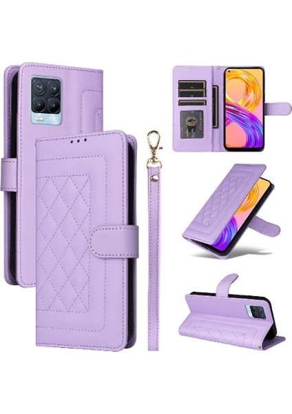Realme Için Flip Case 8 4g/ 8 Pro Flip Kapak Cüzdan Basit Iş Deri (Yurt Dışından)