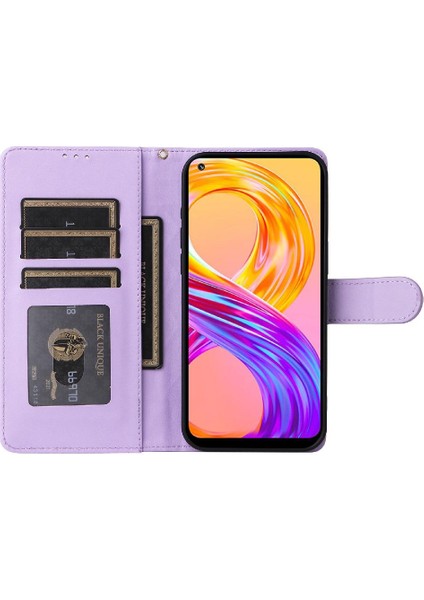 Realme Için Flip Case 8 4g/ 8 Pro Flip Kapak Cüzdan Basit Iş Deri (Yurt Dışından)