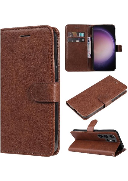 Kart Yuvası Klasik Düz Renk ile Samsung Galaxy S24 Ultra Için Flip Case (Yurt Dışından) fırsatları