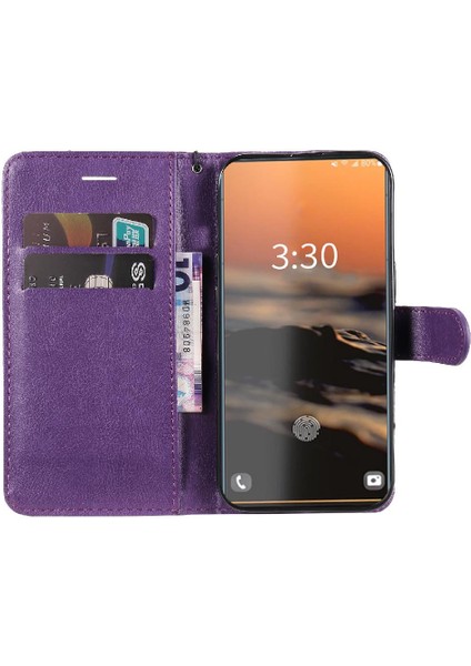 Samsung Galaxy S23 Ultra Klasik Düz Renk Iş Cüzdan Için Flip Case (Yurt Dışından)