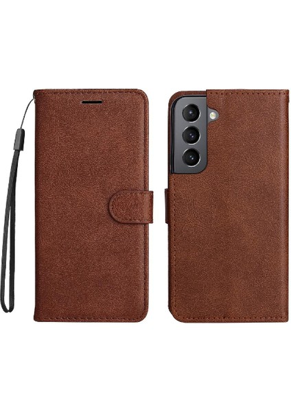 Kart Yuvası Klasik Düz Renk Yüksek ile Samsung Galaxy S22 Için Flip Case (Yurt Dışından)