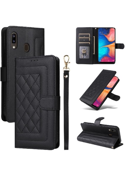 Samsung Galaxy A20 Için Flip CASE/A30 Darbeye Basit Iş Deri (Yurt Dışından)