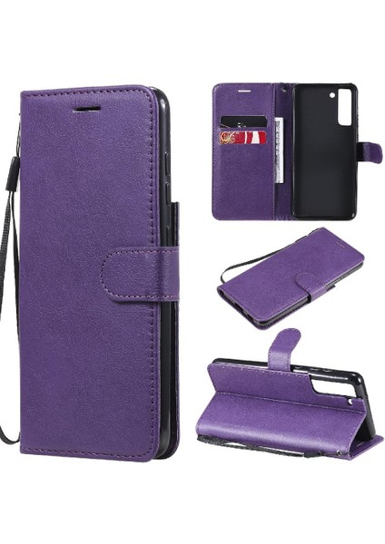 Kart Yuvası ile Samsung Galaxy S21 Fe Klasik Düz Renk Için Flip Case (Yurt Dışından)