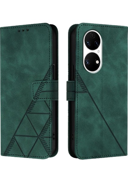 Huawei P50 Pro Kredi Kartı Tutucu Cüzdan Kapak Flip Folio Kitap Pu (Yurt Dışından)