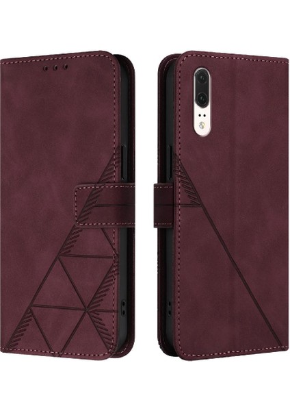 Huawei P20 Pu Deri Kredi Kartı Tutucu Flip Folio Kitap Cüzdan (Yurt Dışından)
