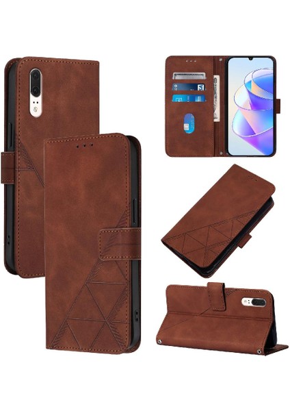 Huawei P20 Pu Deri Kredi Kartı Tutucu Flip Folio Kitap Cüzdan (Yurt Dışından)