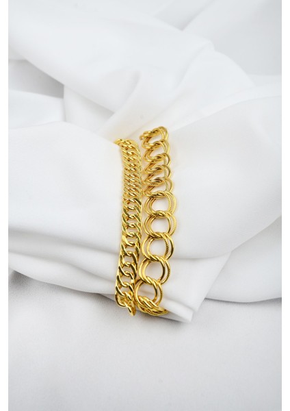 Süzme& Samanyolu Kampanya İkili Kombin Altın Bileklik 14 Ayar Altın modelleri