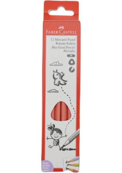 12'li Mercanlı Pastel Kurşun Kalem 2b