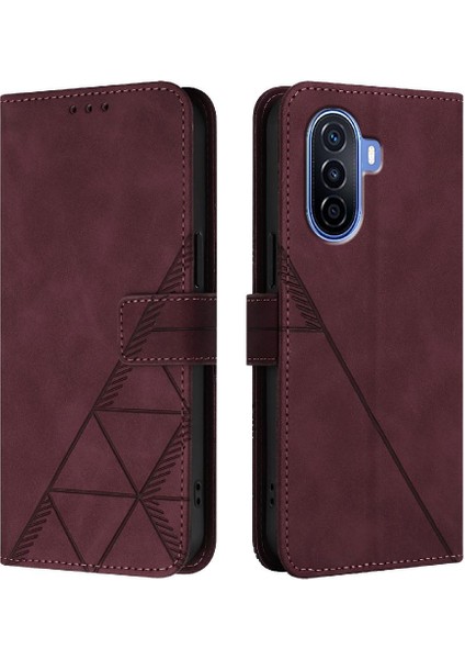 Mellow Shop Huawei Nova Y70 Artı Flip Folio Kitap Koruyucu Pu Deri Cüzdan (Yurt Dışından)