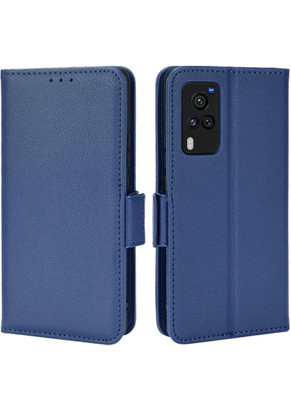 Vivo X60 Pro Pu Deri Kart Yuvaları Için Kılıf Tutucu Manyetik Cüzdan Yan (Yurt Dışından)