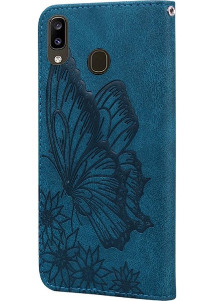 Samsung Galaxy A20 Için KILIF/A30 Flip Telefon Kılıfı Büyük Kelebek Deri (Yurt Dışından)