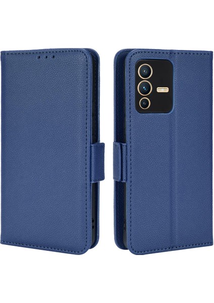 Vivo V23 Pro Kart Yuvaları Için Kılıf Tutucu Cüzdan Yan Toka Manyetik Pu (Yurt Dışından)