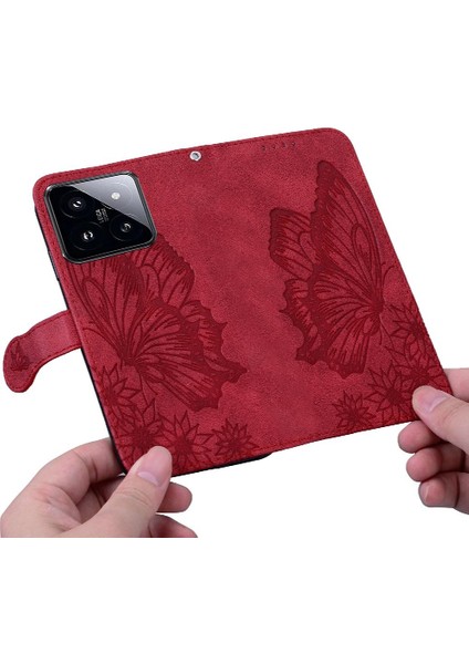 Xiaomi 14 Flip Case Deri Cüzdan Kart Yuvası Standı ile Büyük (Yurt Dışından) indirimleri