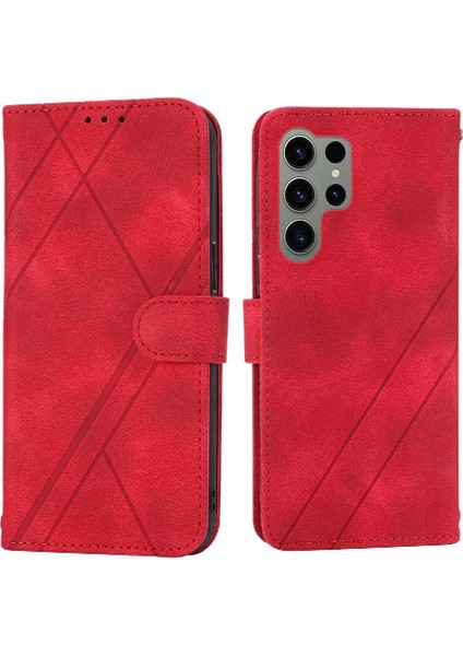 Samsung Galaxy S23 Için Ultra Pu Deri Kayış Anti Scratch Kart Durumda (Yurt Dışından)