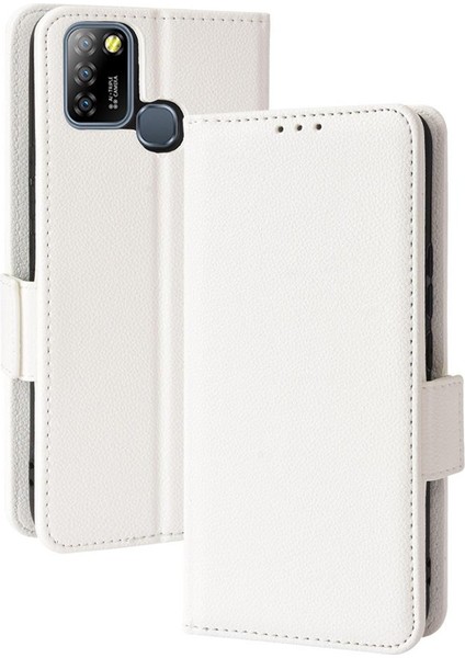 Infinix Sıcak 10 Lite Cüzdan Için Kılıf Yan Toka Kart Yuvaları Tutucu Manyetik (Yurt Dışından)