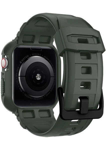 Apple Watch 41mm (Seri 9/8/7) Kılıf & Kordon Kayış Rugged Armor Pro Military Green - ACS00547
