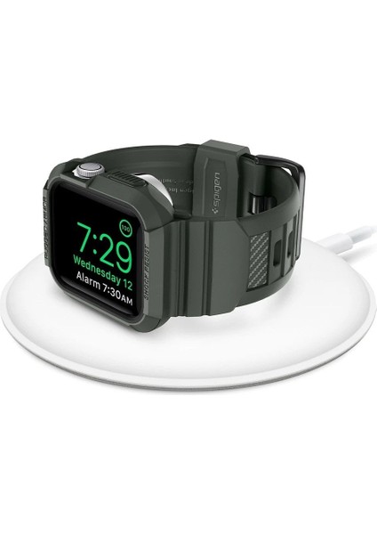 Apple Watch 41mm (Seri 9/8/7) Kılıf & Kordon Kayış Rugged Armor Pro Military Green - ACS00547