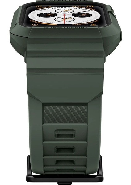Apple Watch 41mm (Seri 9/8/7) Kılıf & Kordon Kayış Rugged Armor Pro Military Green - ACS00547