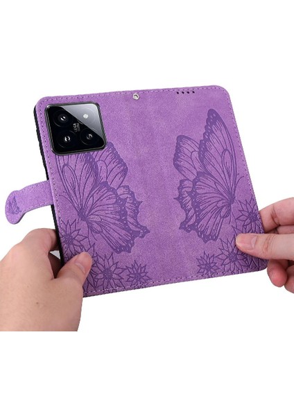 Xiaomi 14 Flip Case Deri Cüzdan Kart Yuvası Standı ile Büyük (Yurt Dışından) indirimleri